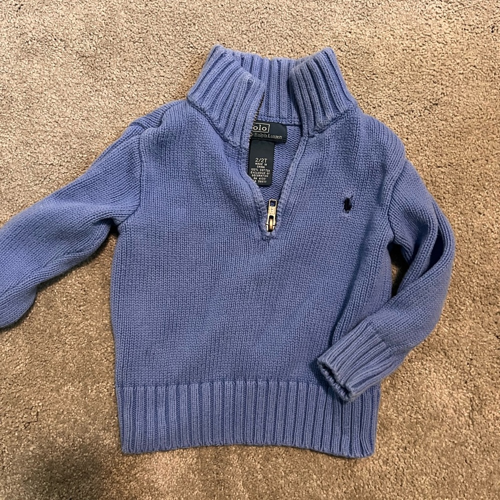 Polo Ralph Lauren Blue knit half zip sweater 2T